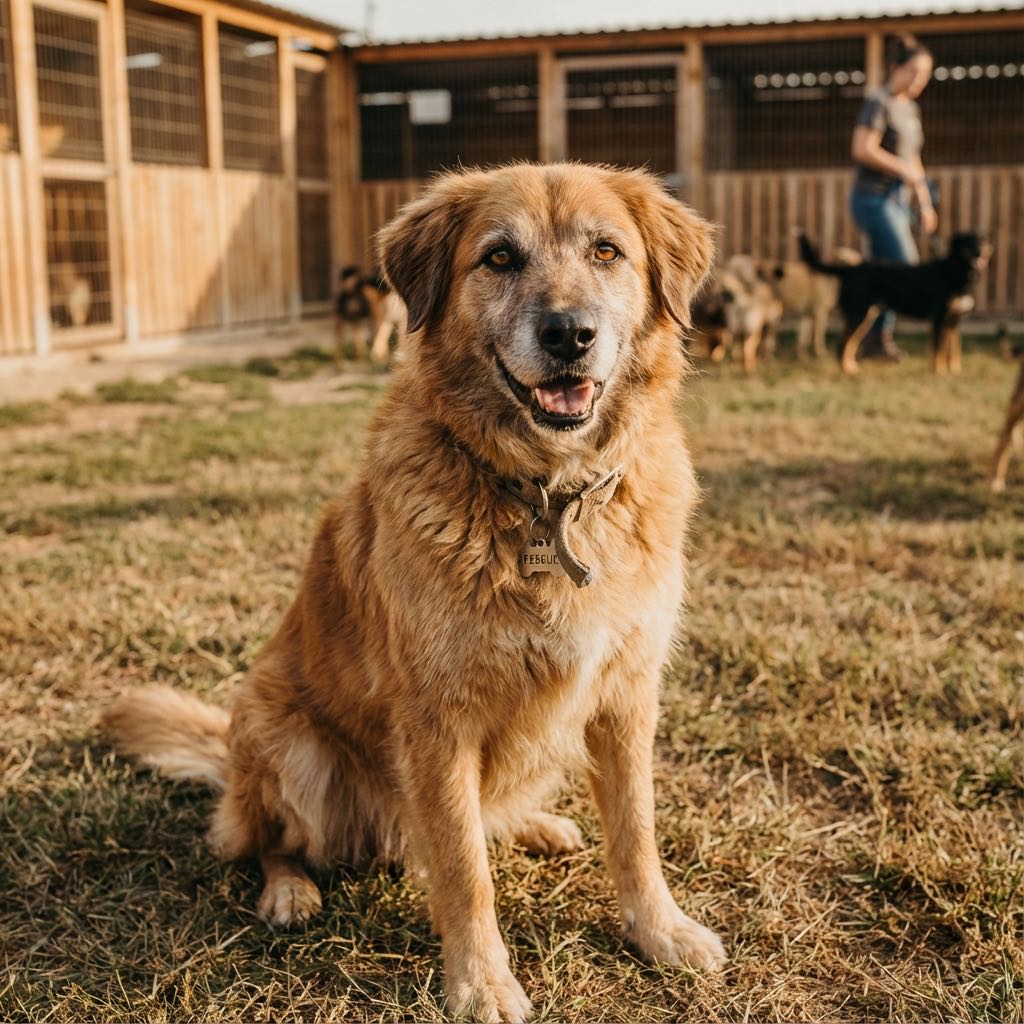 Buddy playing happily